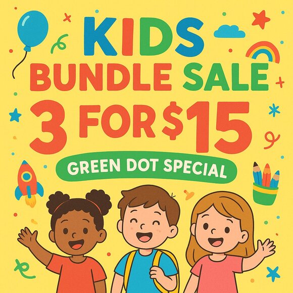 KIDS BUNDLE SALE   🟢3/$15  $4.99 DISCOUNTED SHIPPING  $35 FREE SHIPPING! - Picture 1 of 1